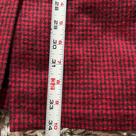 Vintage 90’s Red Check Plaid Button Down Midi Skirt Lined Retro Christmas Size 6 - Picture 6 of 7